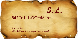 Sári Lóránt névjegykártya