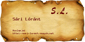 Sári Lóránt névjegykártya