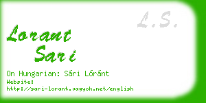 lorant sari business card